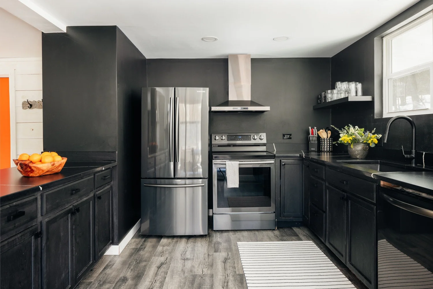 The renovated chef's kitchen at Black Bear Cottage